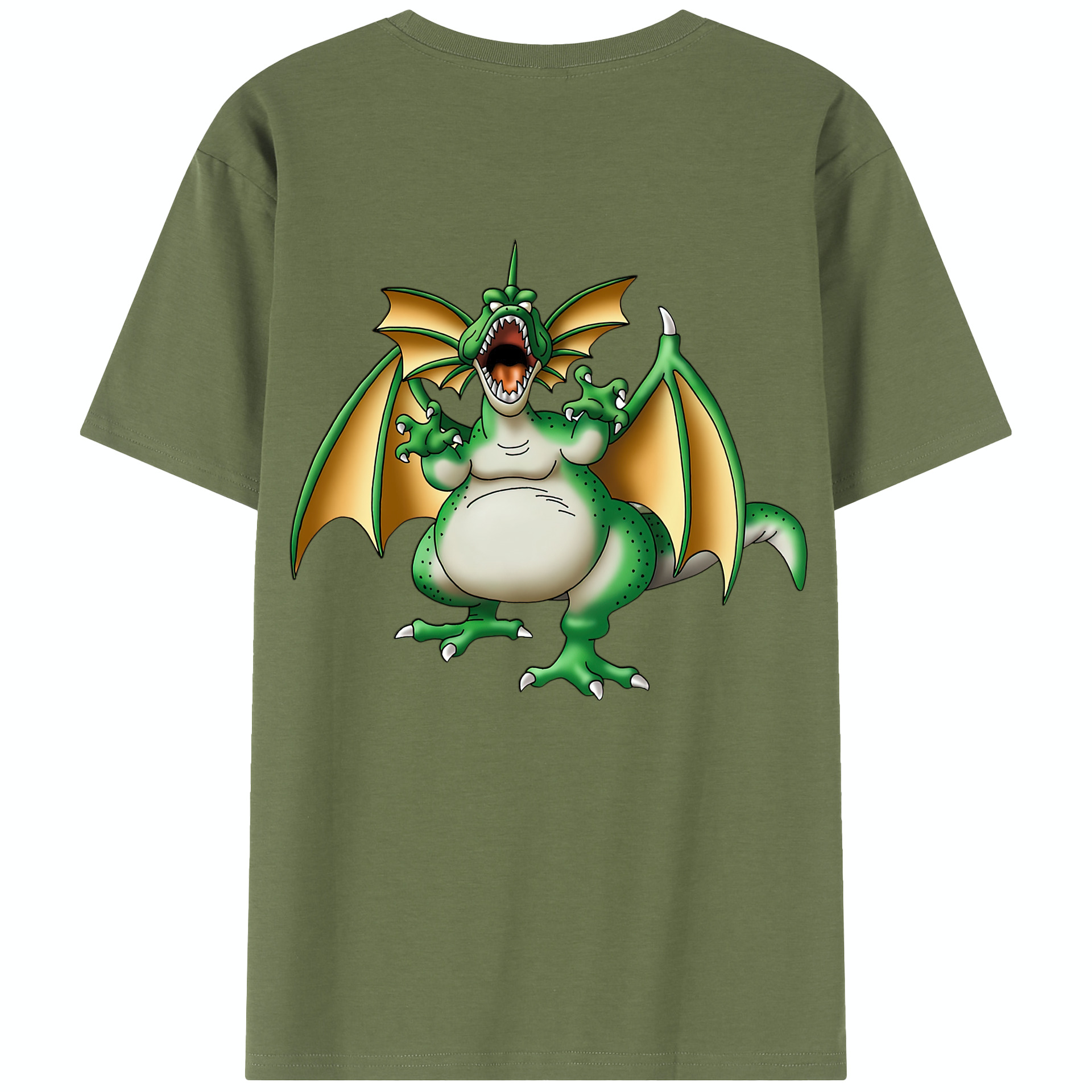 （画像用） ドラゴンクエスト Doragon Kuesuto Dragon Quest 綿100％半袖Tシャツ（背面プリント）
